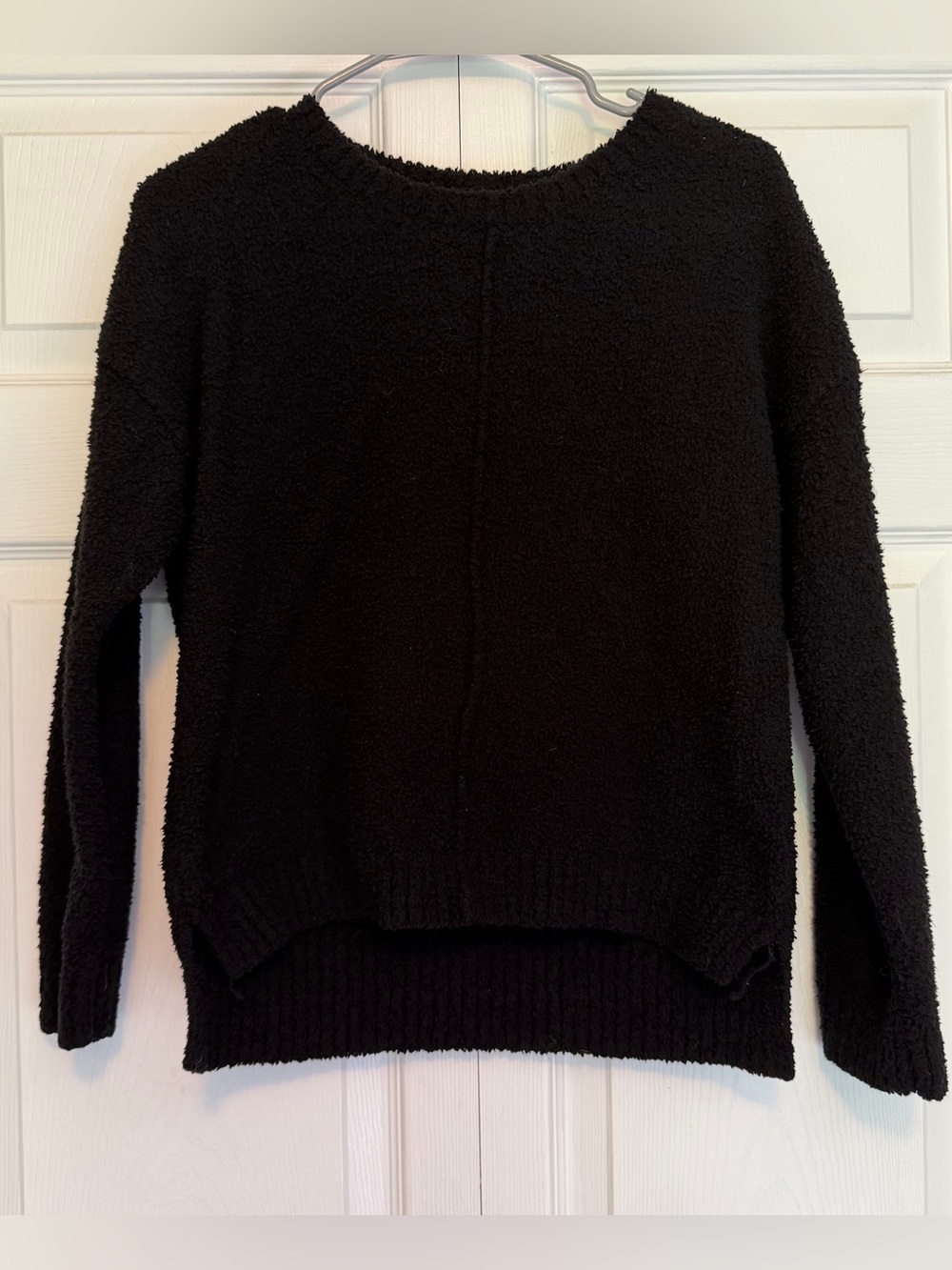 Black Women's Fuzzy, Cozy Crewneck Sweater
